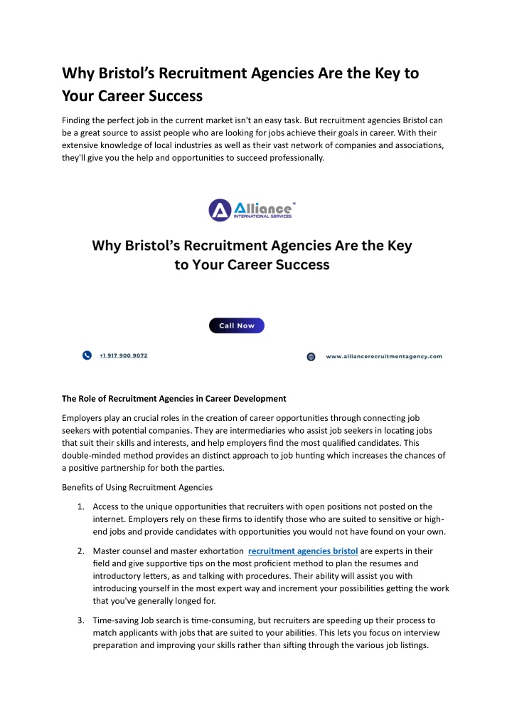 why bristol s recruitment agencies n.w