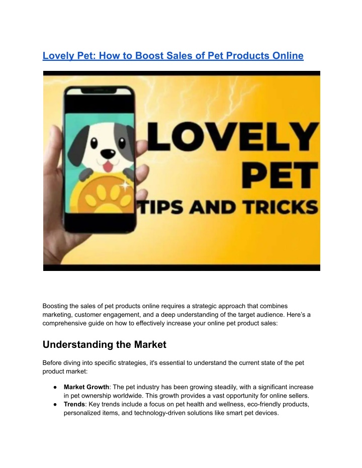 lovely pet how to boost sales of pet products n.w