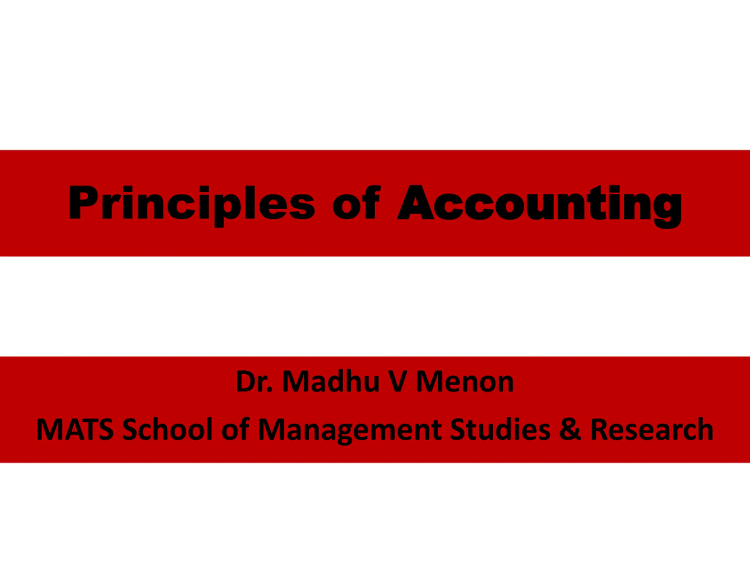 Principles of Accounting Accounting