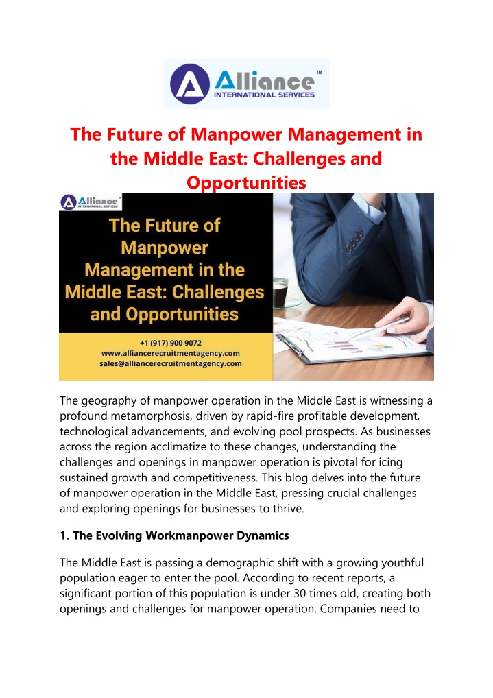 the future of manpower management in the middle n.w
