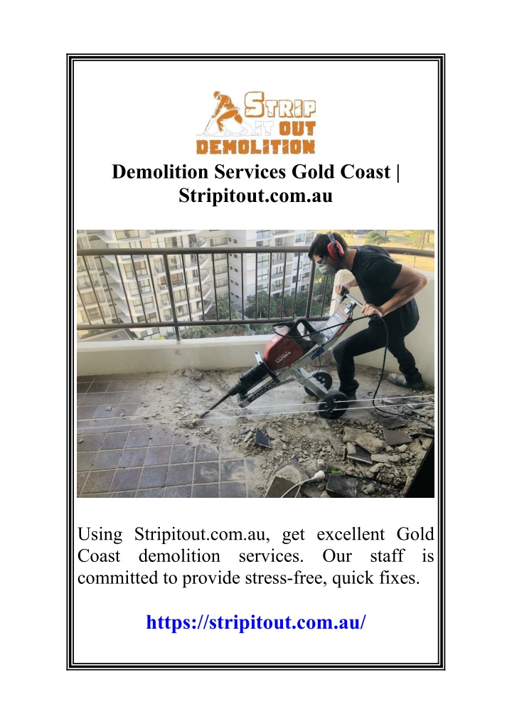 demolition services gold coast stripitout com au n.w