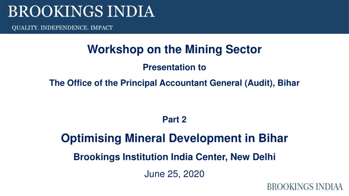 Mineral Potential and Opportunities in Bihar