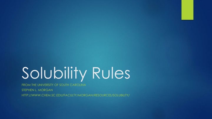 Solubility Rules from the University of South Carolina