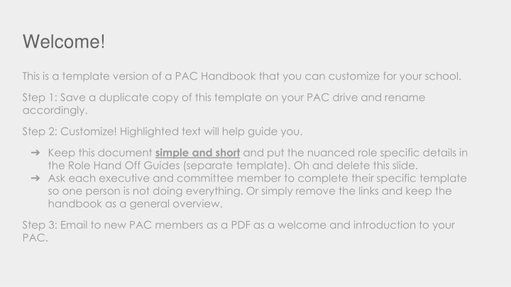 Customize Your PAC Handbook for an Effective Parent Advisory Council