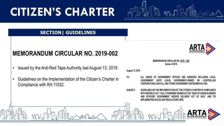 Guidelines on Citizens Charter Compliance with RA 11032