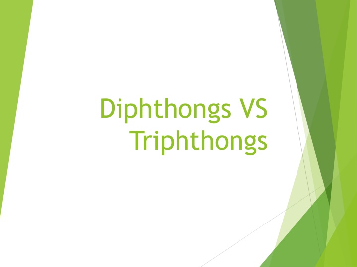 Diphthongs and Triphthongs in English