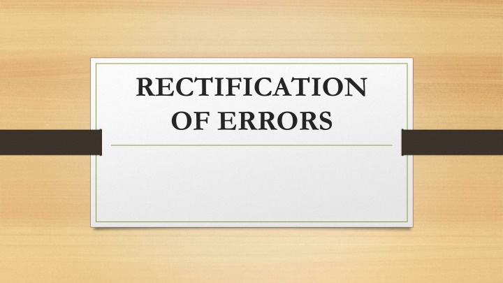 Rectifying Accounting Errors