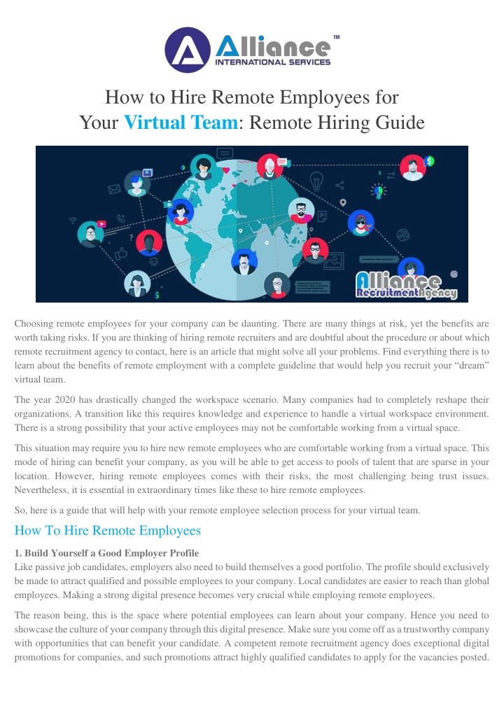 how to hire remote employees for your virtual n.w