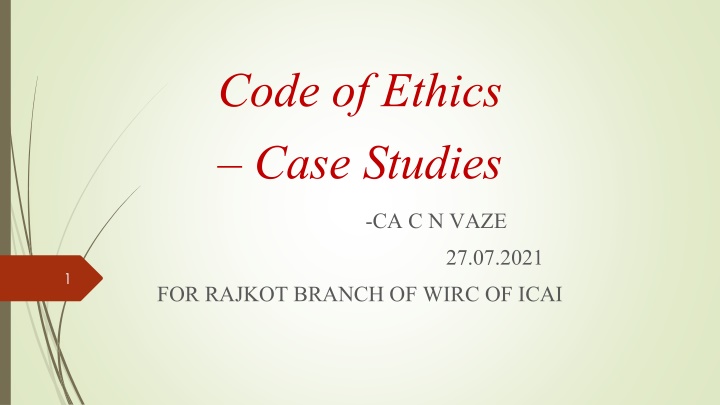 The Code of Ethics in Professional Accounting Practice