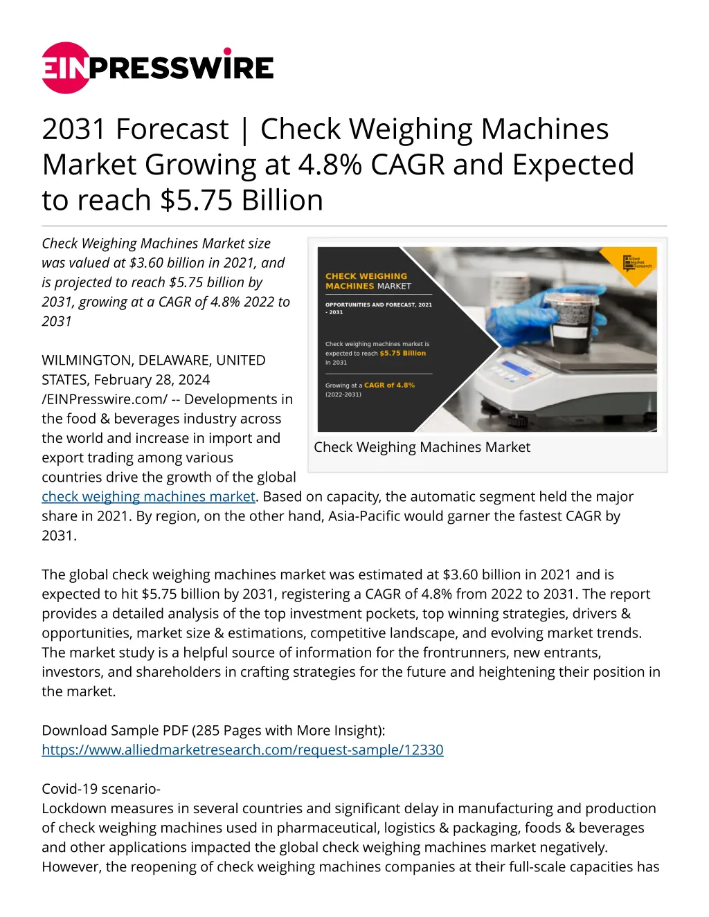 2031 forecast check weighing machines market n.