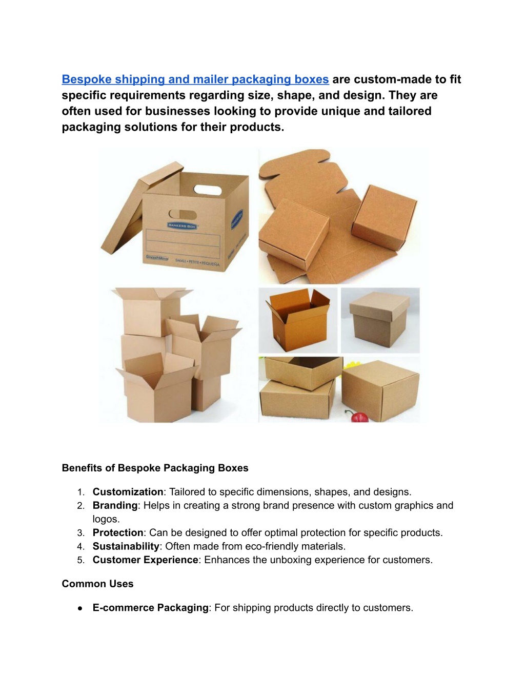 bespoke shipping and mailer packaging boxes l.w