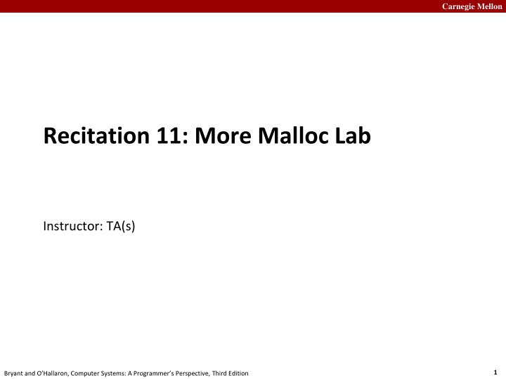 Memory Management Concepts at Carnegie Mellon University