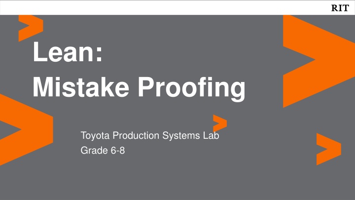 Lean Mistake-Proofing in Toyota Production Systems