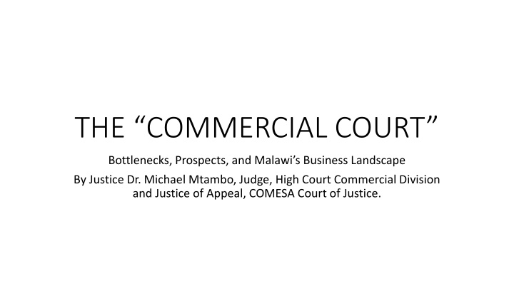 Commercial Matters in Malawi's Business Landscape
