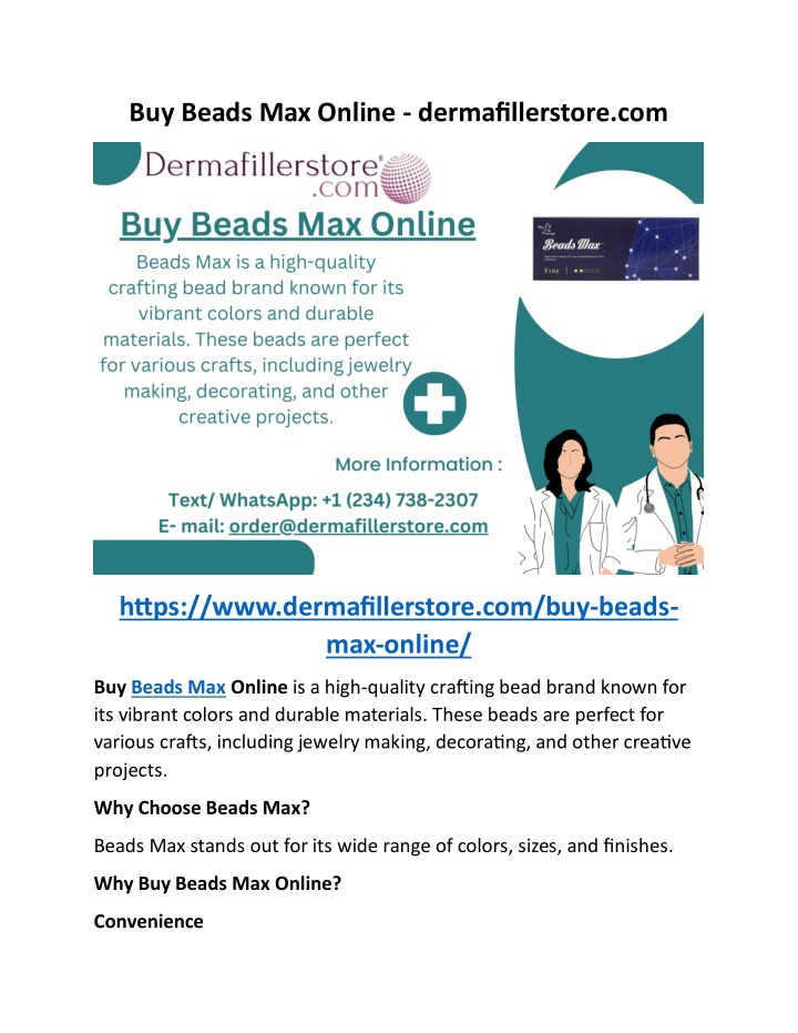 buy beads max online dermafillerstore com n.w