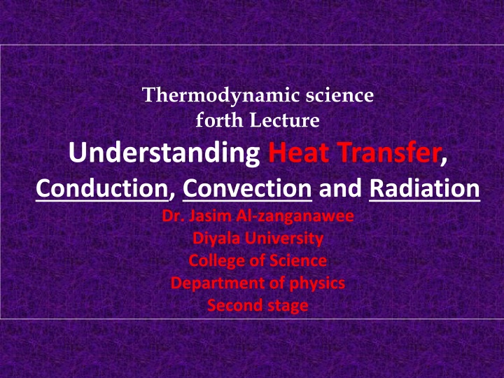 Understanding Heat Transfer in Thermodynamics Lecture