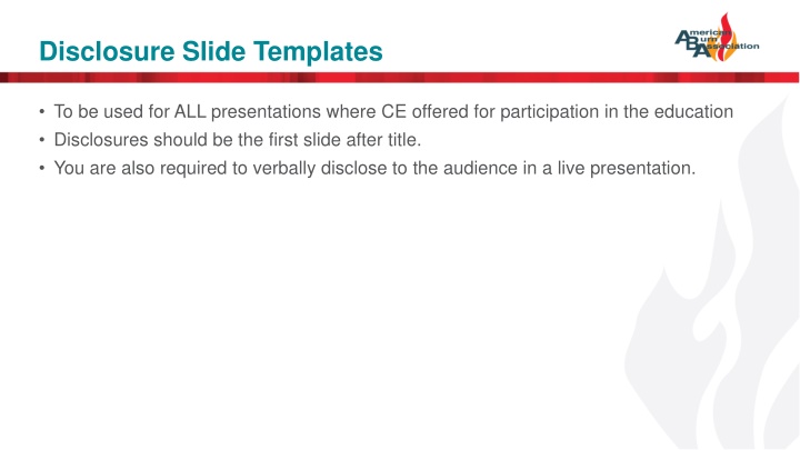 Comprehensive Disclosure Guidelines for CE Presentations