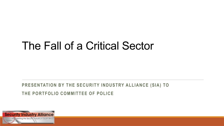 Challenges in the Private Security Sector