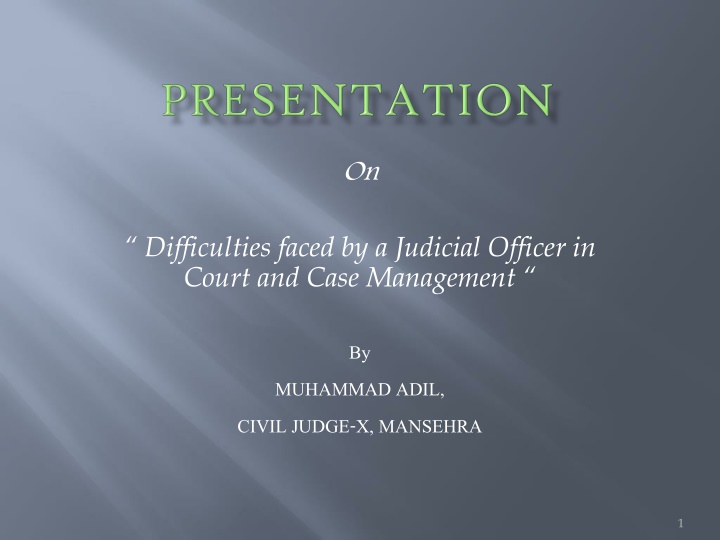 Challenges Faced by Judicial Officers in Court and Case Management