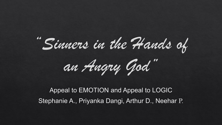 Emotional and Logical Appeal in 'Sinners in the Hands of an Angry God'