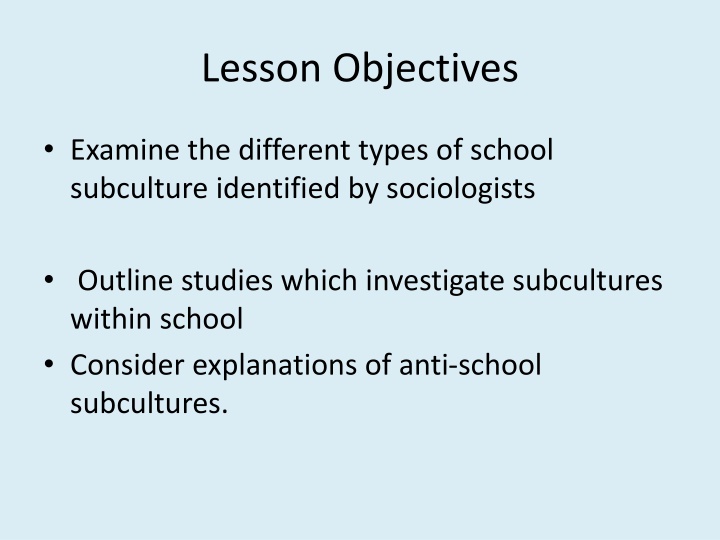 School Subcultures and Their Impact