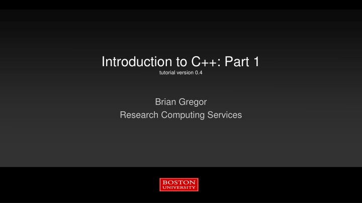Getting Started with C++ Programming at Room B27 Terminals