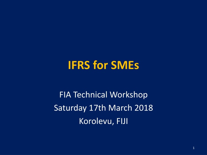 IFRS for SMEs FIA Technical Workshop Summary