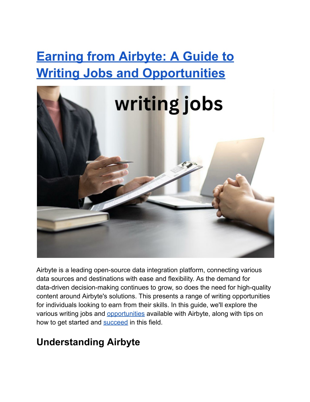 earning from airbyte a guide to writing jobs l.w