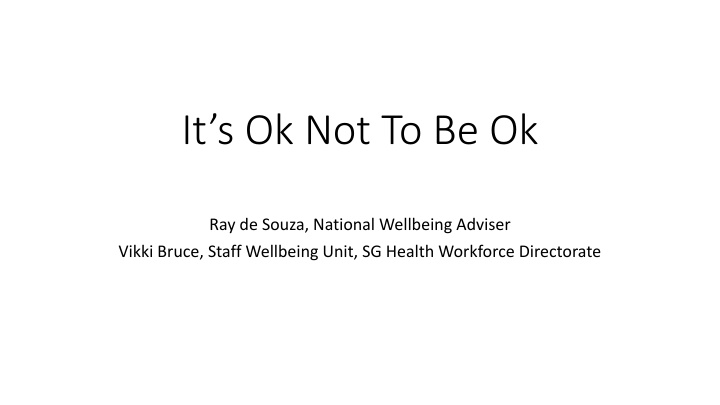 Prioritizing Mental Health and Wellbeing in Healthcare Settings