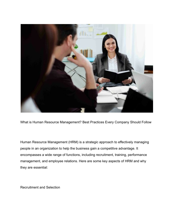 what is human resource management best practices n.w