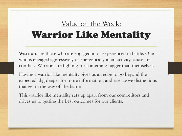 Embrace the Warrior Mentality for Success