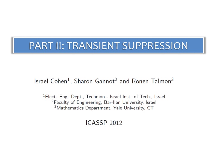 Transient Interference Suppression in Speech Enhancement