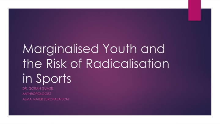 Radicalisation of Marginalised Youth in Sports