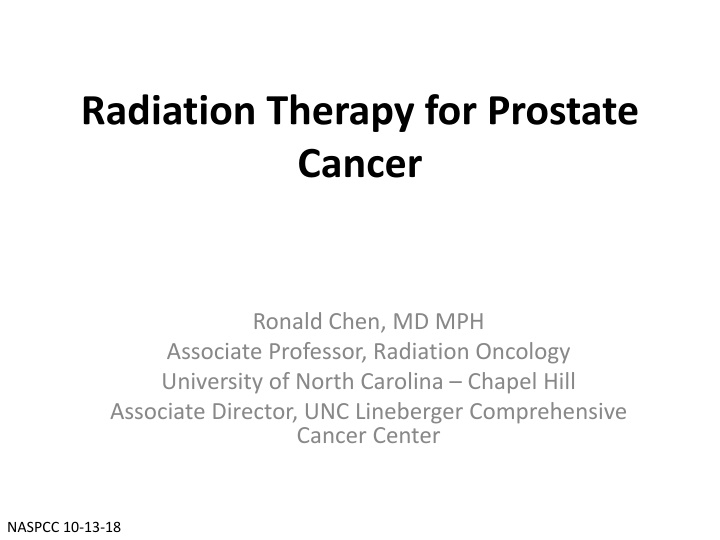 Innovative Approaches in Radiation Therapy for Prostate Cancer