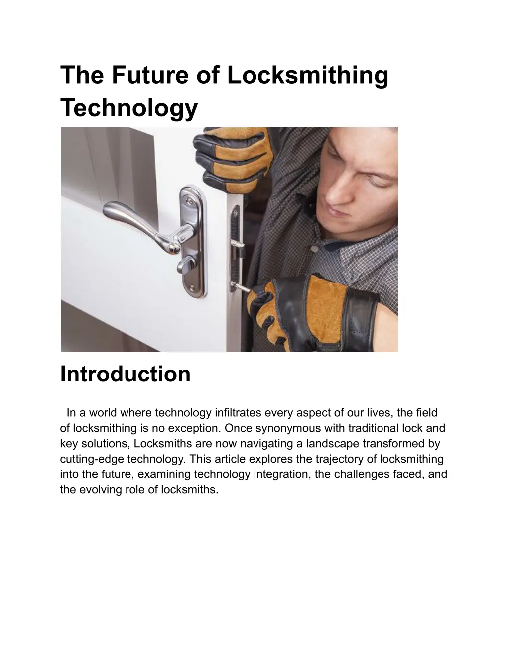 the future of locksmithing technology n.