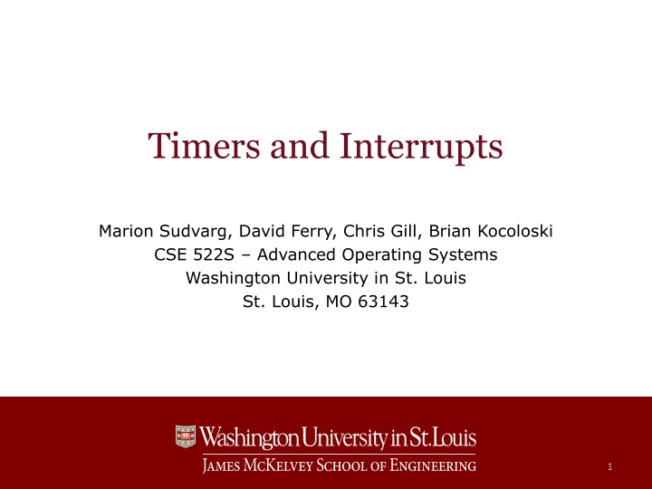 Timers and Interrupts in Operating Systems