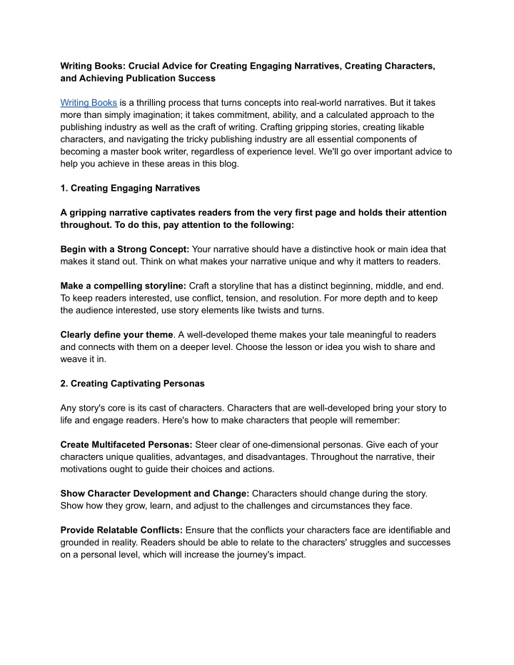 writing books crucial advice for creating n.w