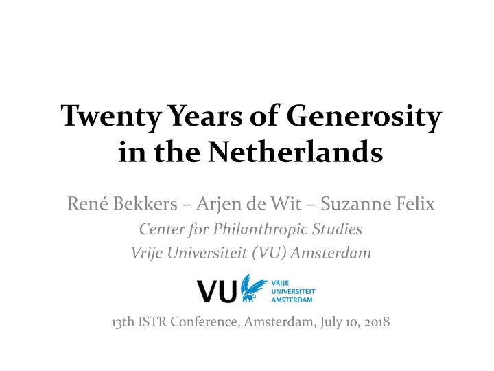 Generosity Trends in the Netherlands Over Twenty Years