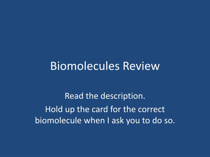 Interactive Biomolecules Review Activity