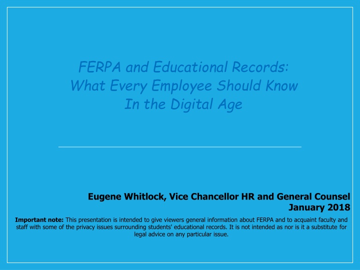 FERPA and Educational Records in the Digital Age