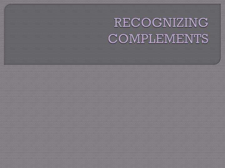Complements in Grammar