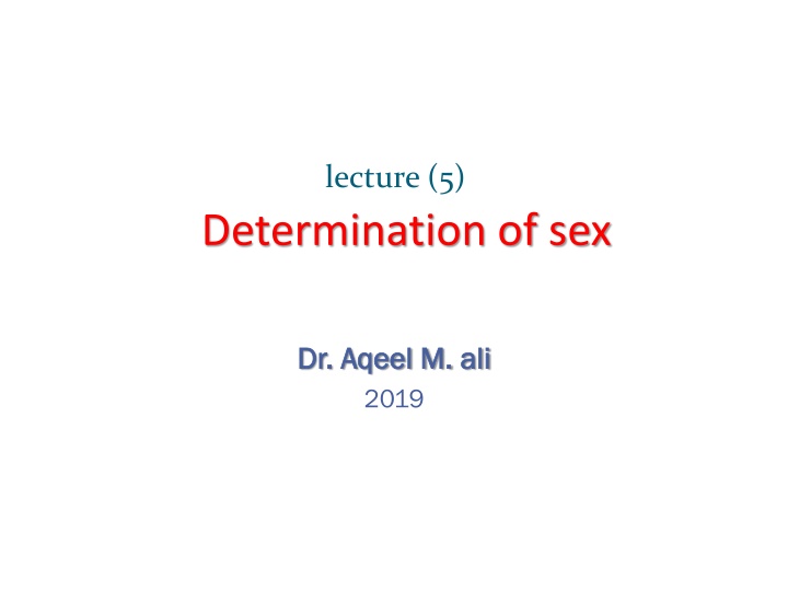 Sex Determination in Organisms