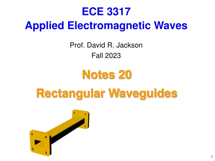 Rectangular Waveguides: Modes and Solutions