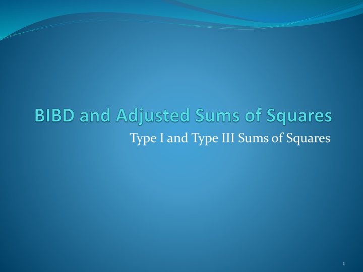 Type I and Type III Sums of Squares in Experimental Design