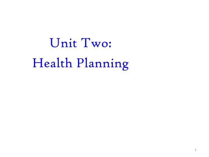 Health Planning and Its Importance