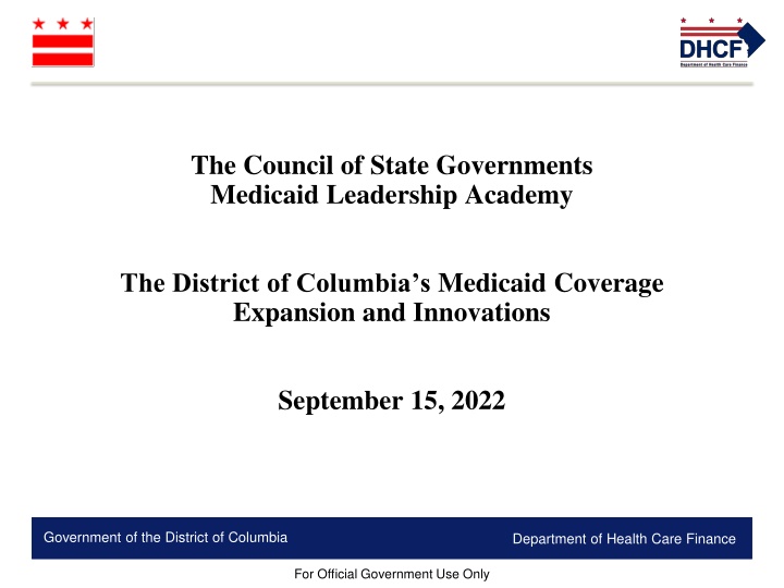 Medicaid Coverage Expansion Initiatives in the District of Columbia