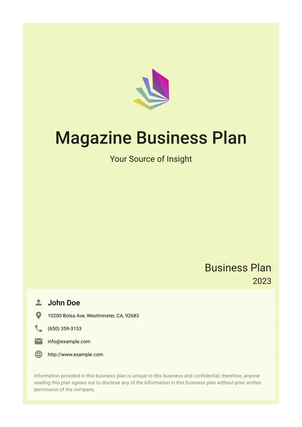 magazine business plan n.