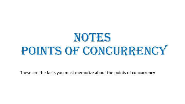 Key Points of Concurrency in Triangles