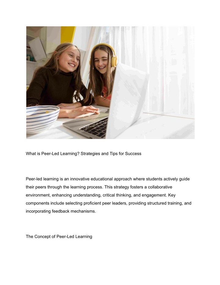 what is peer led learning strategies and tips n.w