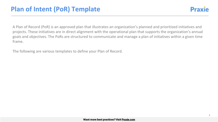 Effective Plan of Record Templates for Organizational Initiatives